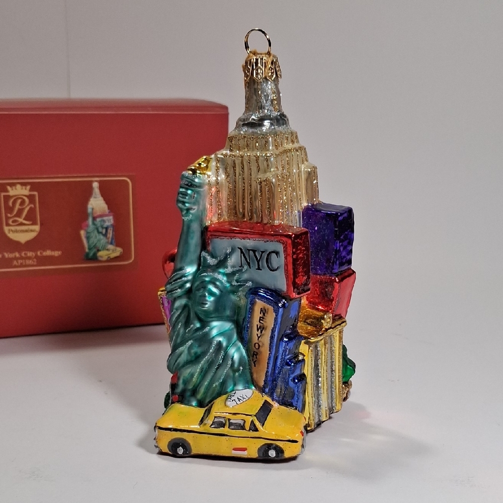 Polonaise "New York City Collage" Glass Ornament